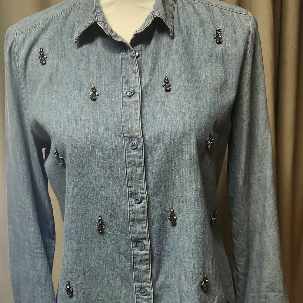 LOFT Light Blue Denim Shirt